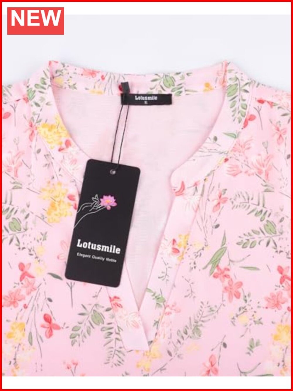 Double Layered Chiffon Tunic Top with 3/4 Flutter Bell Sleeves - Picture 3 of 6